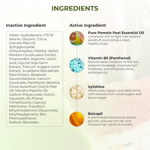 Cocoon Pomelo Grapefruit Oil Hair Tonic - Vegan Scalp Serum for Thinning & Damaged Hair | 4.73 fl oz