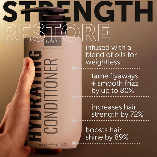 Hydrating Shampoo & Conditioner Set by [Brand Name] - 34 OZ for Dry, Damaged & Oily Hair | Strengthens Roots & Reduces Breakage