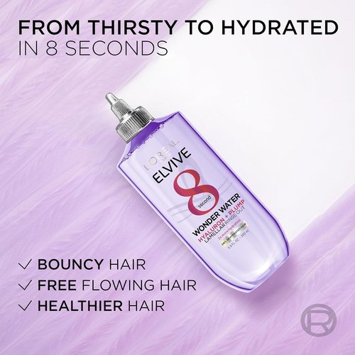 L'Oreal Paris Elvive Hyaluron Plump Hair Rinse - 8-Second Hydration Treatment for Soft, Shiny Hair | 6.8 Fl Oz