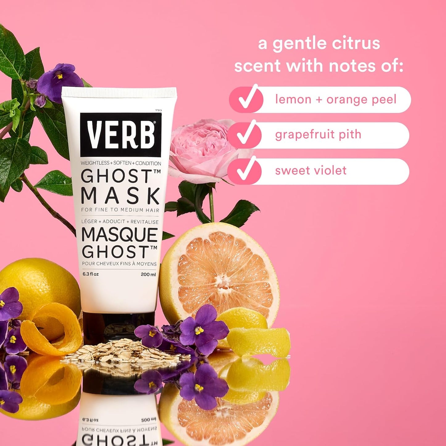 VERB Ghost Hair Mask - Deep Conditioning Treatment with Moringa Oil | 6.3 fl oz - Vegan, No Parabens
