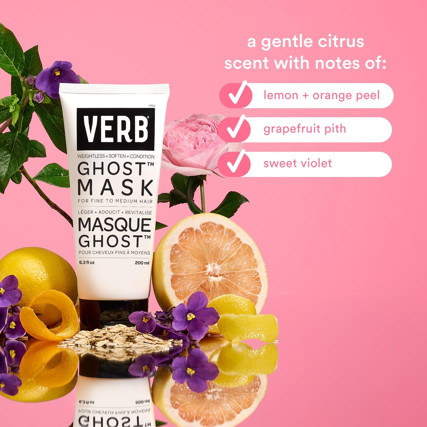 VERB Ghost Hair Mask, 6.3 fl oz - Deep Conditioning Hair Treatment – Infused with Moringa Oil – Defrizzes + Promotes Shine- Vegan, No Parabens or Harmful Sulfates