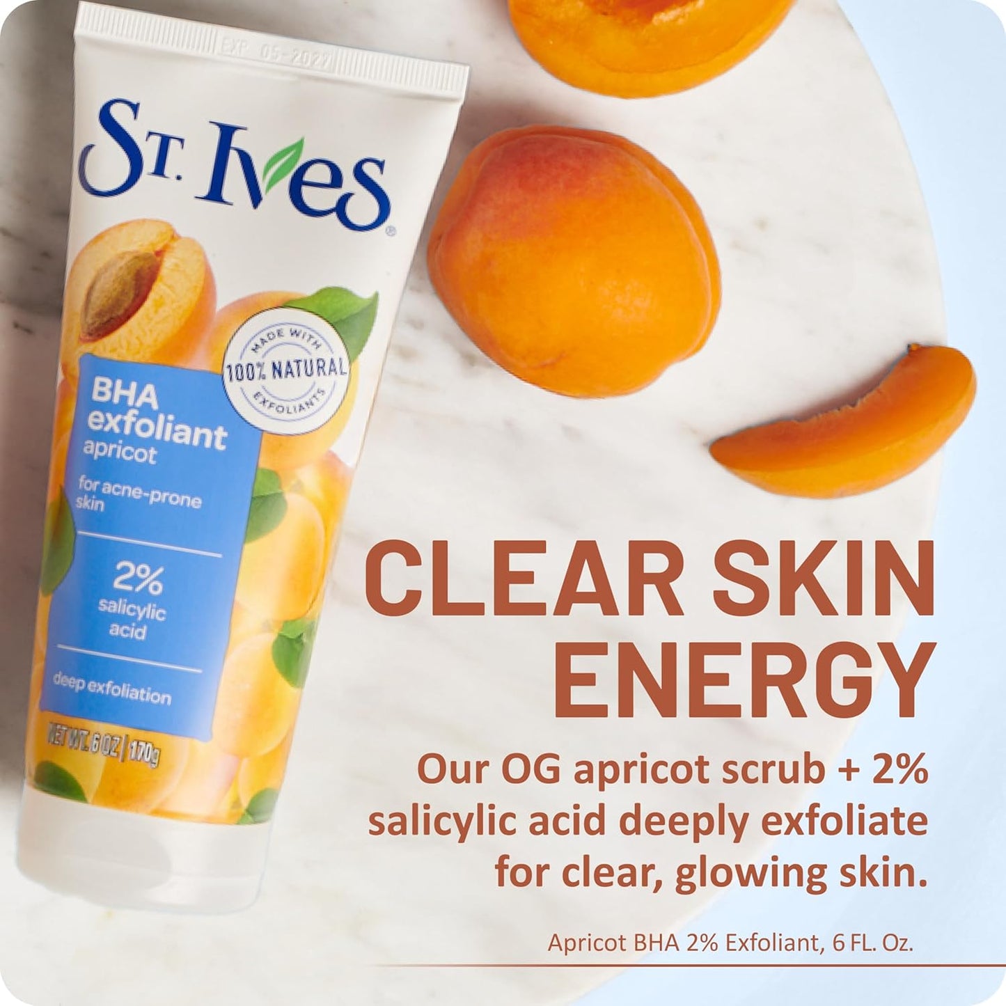 St. Ives Acne Control Face Scrub - Deep Exfoliator with Salicylic Acid for Radiant Skin | 6 oz, 4 Pack