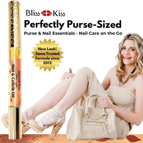 Bliss Kiss | 1 Pumpkin Spice Latte Fragrance | Nail Oil Cuticle Pen w/Vitamin E & Jojoba⏤Nail Strengthener Nail Growth Serum for Brittle Peeling Breaking Thin Nails