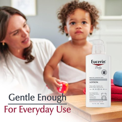 Eucerin Baby Body Lotion - Hypoallergenic & Fragrance-Free with Pro-Vitamin B5 & Shea Butter | 13.5 Fl Oz