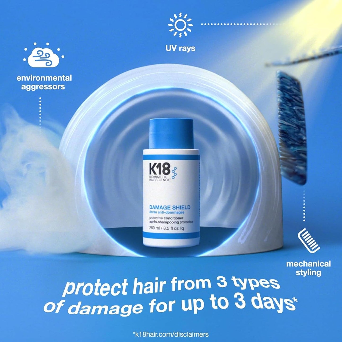 K18 Damage Shield Conditioner - Protects Hair from Daily Damage, Enhances Strength & Shine