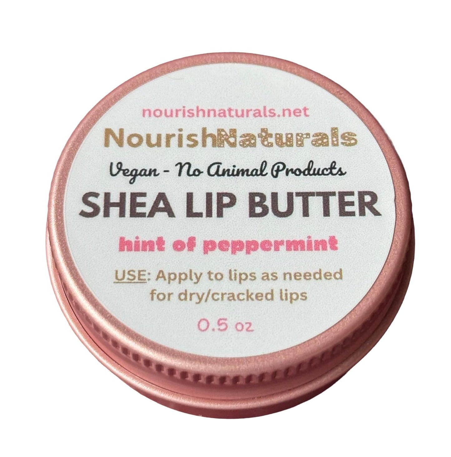 Shea Lip Butter - Ultra Moisturizing Vegan Lip Balm with Peppermint Oil | All-Natural, Travel-Sized, 4 Ingredients