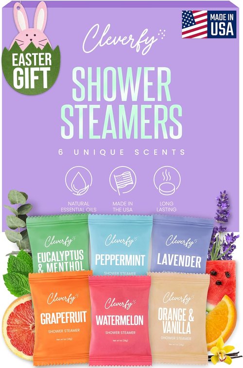 Cleverfy Shower Steamers - Aromatherapy Tablets for Relaxation | Perfect Easter & Mother's Day Gifts - 6 Count