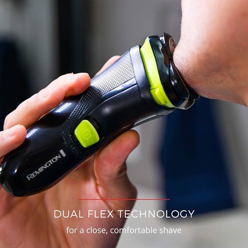Remington Ultrastyle Rotary Shaver - Rechargeable Design | Black & Neon Green Color