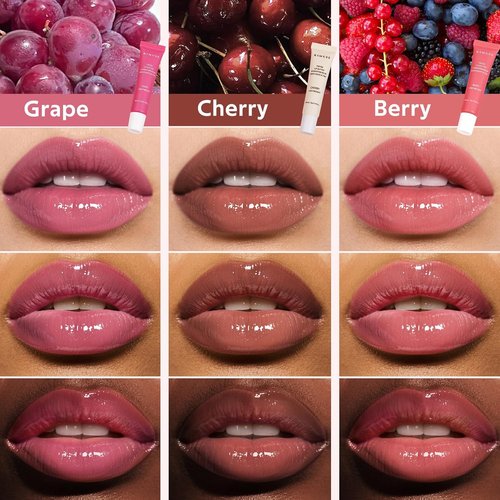 KIMUSE Tinted Lip Butter - Hydrating Lip Balm with Hyaluronic Acid & Vitamin E | 3 Pack for Soft, Supple Lips
