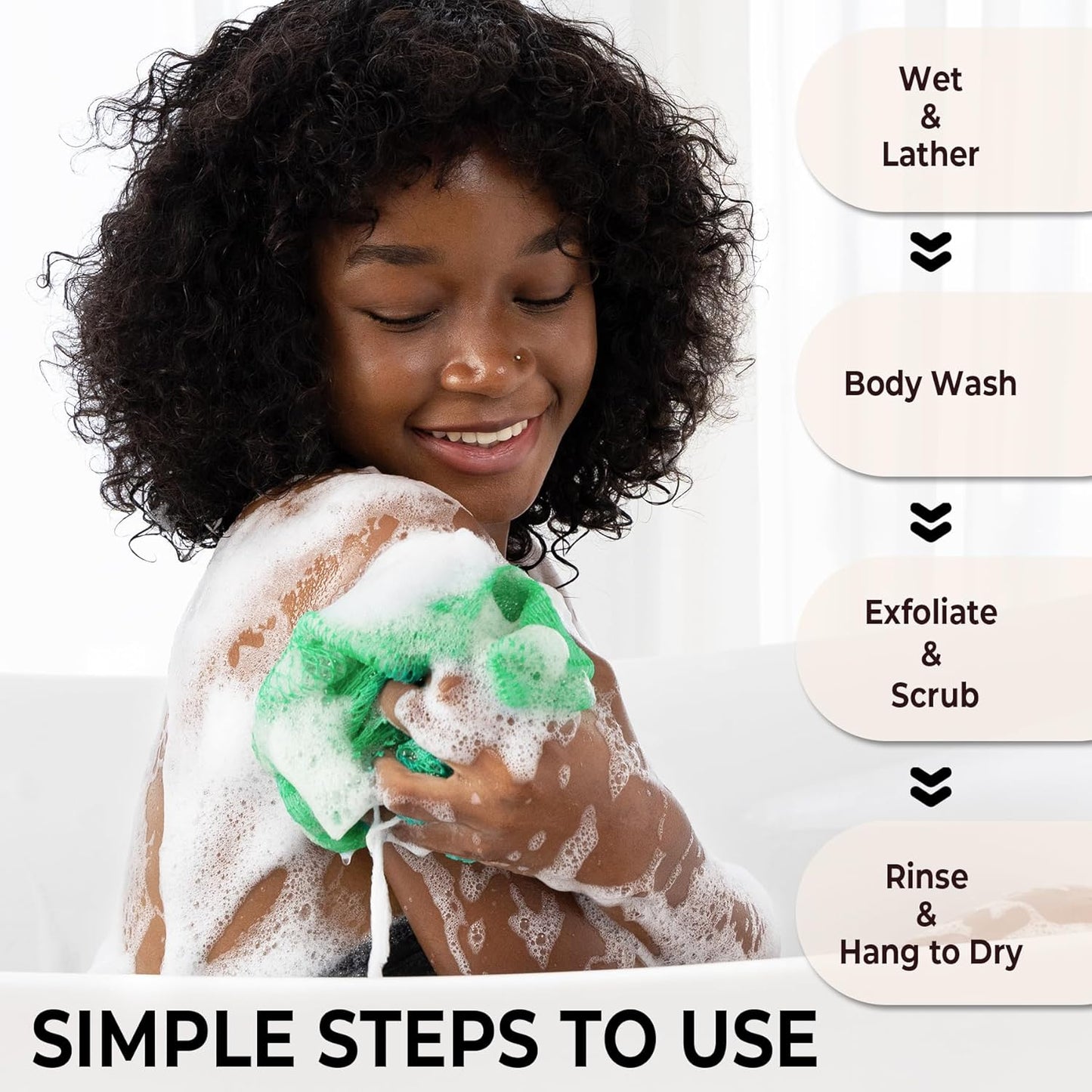 SeawaveTangerine African Net Sponge - Authentic Exfoliating Bath Scrubber | 2-Pack for Deep Cleansing