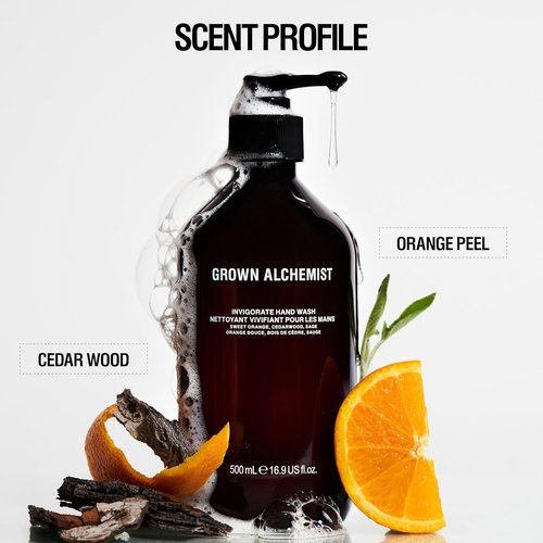 Grown Alchemist Invigorate Hand Wash - Moisturizing Liquid Soap with Aloe & Sweet Orange - 300mL Natural Gel Cleanser