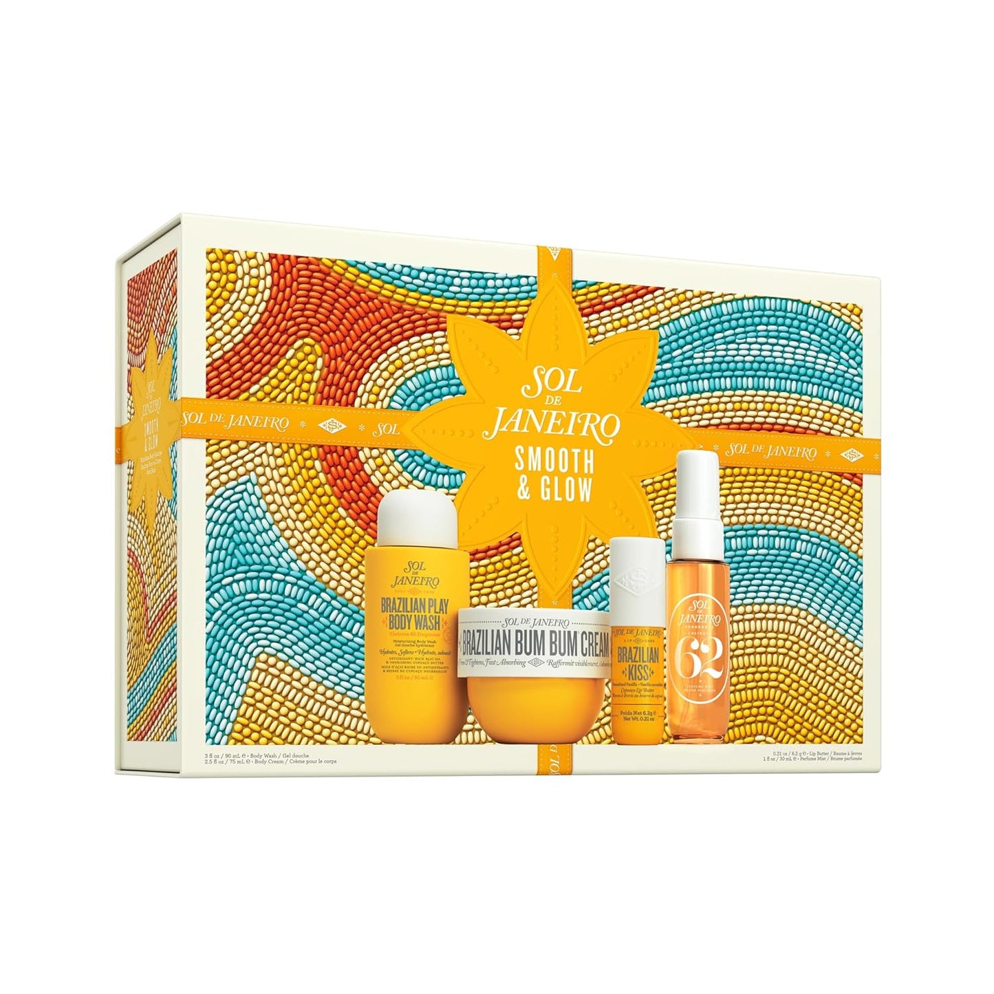 Sol de Janeiro Gift Set - Travel Size Smooth & Glow Body Routine | Includes Bum Bum Cream & More