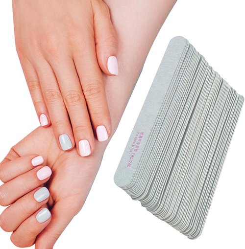 FILFEEL 50 PCS Nail Files - Professional Double-Sided 180/240 Grit Buffers for Home & Salon Use
