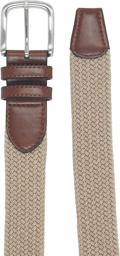 Amazon Essentials Men's Stretch Woven Braid Belt - Comfortable Fit for Jeans