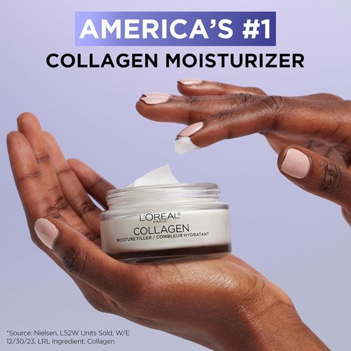 L'Oreal Paris Collagen Moisture Filler Face Cream - Anti-Aging Hydration, Fragrance-Free, 3.4 Oz (Pack of 2)