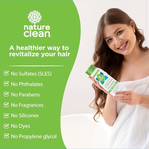 Nature Clean Unscented Hair Conditioner - Hypoallergenic & Sulfate-Free | Gentle for Sensitive Scalp, 10 oz