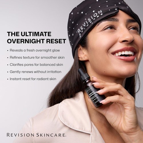Revison Skincare Radiance+ Resurfacing Serum - Overnight AHA+BHA Exfoliant with Glycolic & Salicylic Acid | Smooths Texture & Brightens Skin