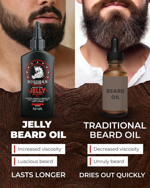 Bossman Jelly Beard Oil - Softens & Moisturizes with Natural Ingredients | 4 oz, Hammer Scent