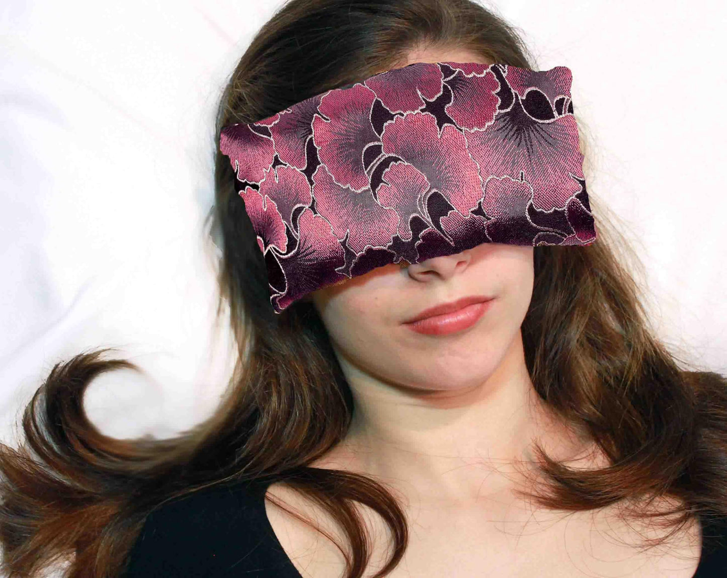Candi Andi Handmade Luxe Serenity Eye Pillow - All-Natural Flaxseed & Lavender Scented – Weighted Eye Mask for Yoga, Meditation, Hot & Cold Therapy - Calming Ginkgo - TEPL-CG