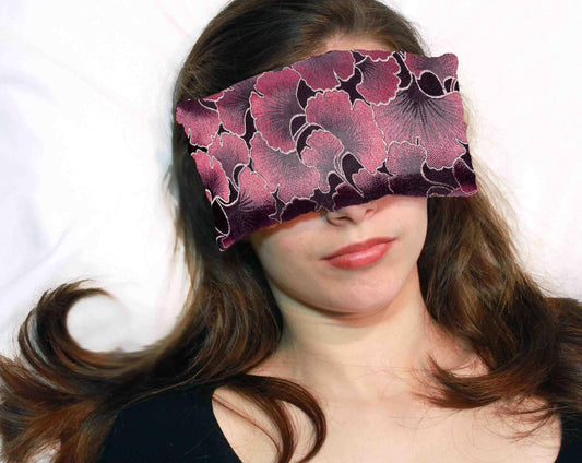 Candi Andi Handmade Luxe Serenity Eye Pillow - All-Natural Flaxseed & Lavender Scented – Weighted Eye Mask for Yoga, Meditation, Hot & Cold Therapy - Calming Ginkgo - TEPL-CG