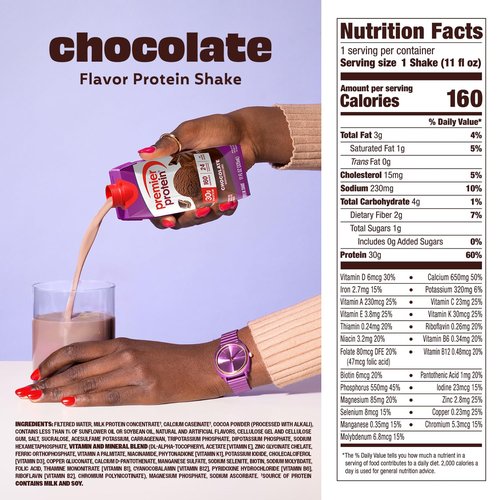 Premier Protein Shake - Chocolate Flavor, 30g Protein, No Added Sugar, 11 fl oz | 12 Pack for Immune Support