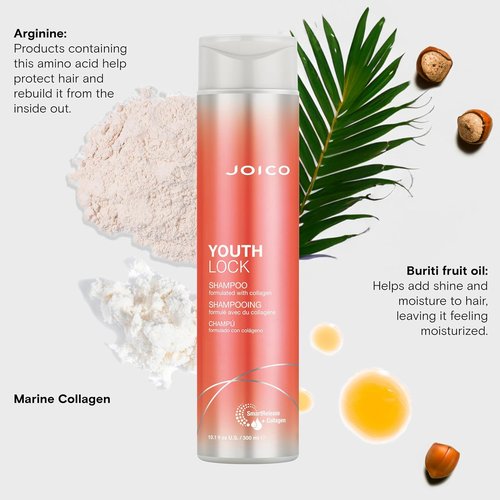 Joico YouthLock Shampoo - Collagen-Infused Formula for Youthful Body & Bounce | Reduces Breakage & Frizz