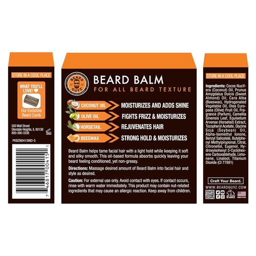Beard Guyz Beard Balm - Nourishing Conditioner & Styler for Men | Softens & Tames Facial Hair, 3 oz