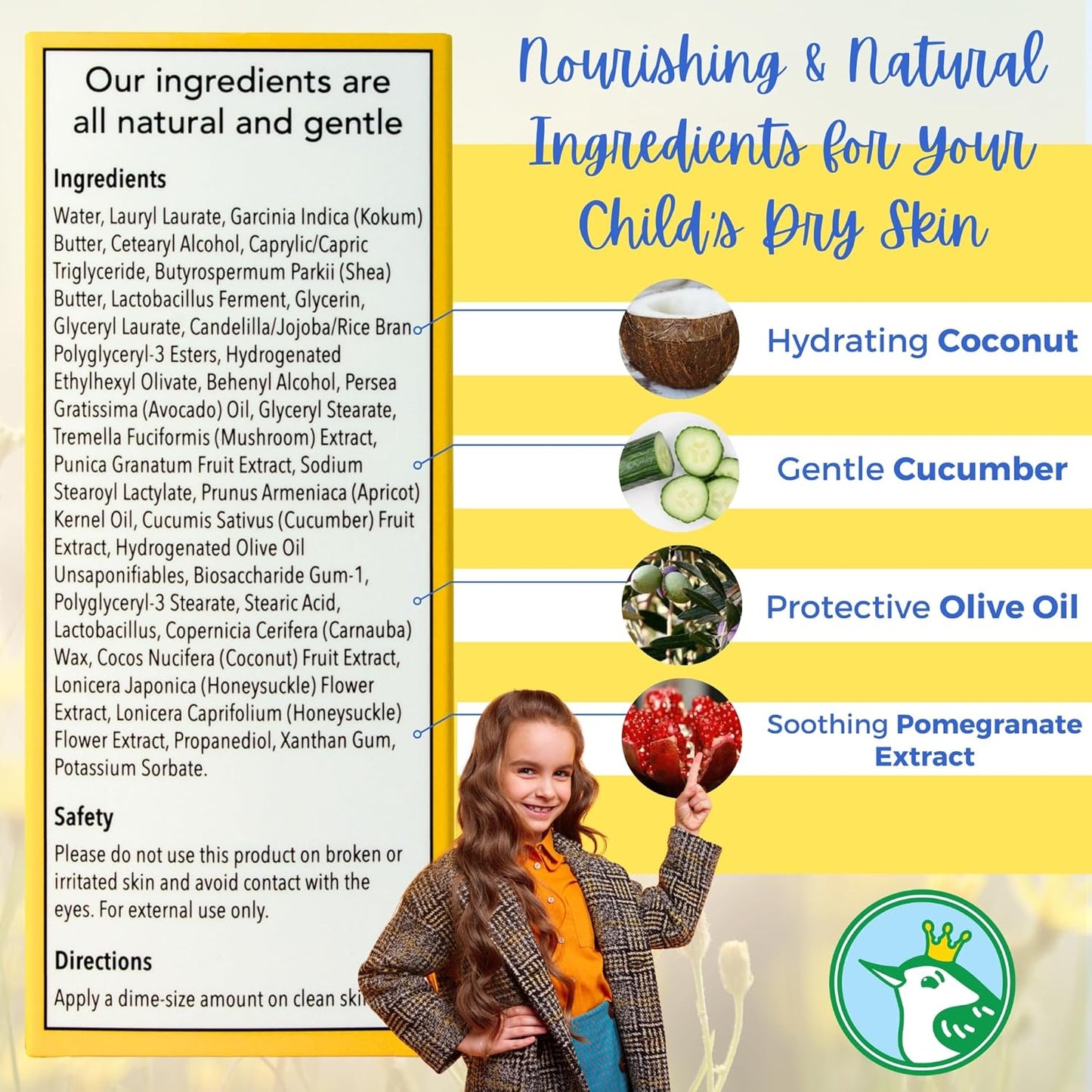 Skiennix Kids Lotion - Natural Daily Moisturizer - Plant-Based & Non-Toxic - Gentle, Hypoallergenic, Fragrance-Free