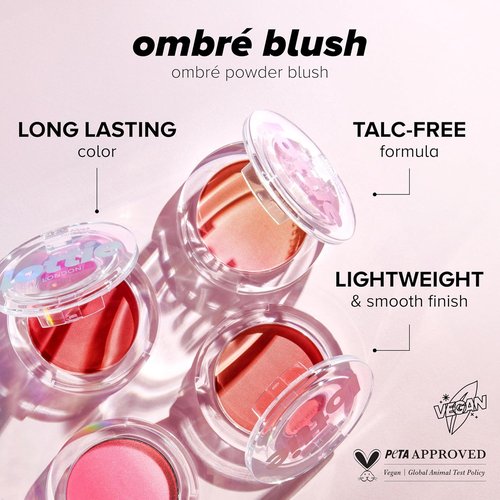 Lottie London Ombré Blush - Red Hot | Lightweight, High Pigment Powder for Natural, Buildable Color