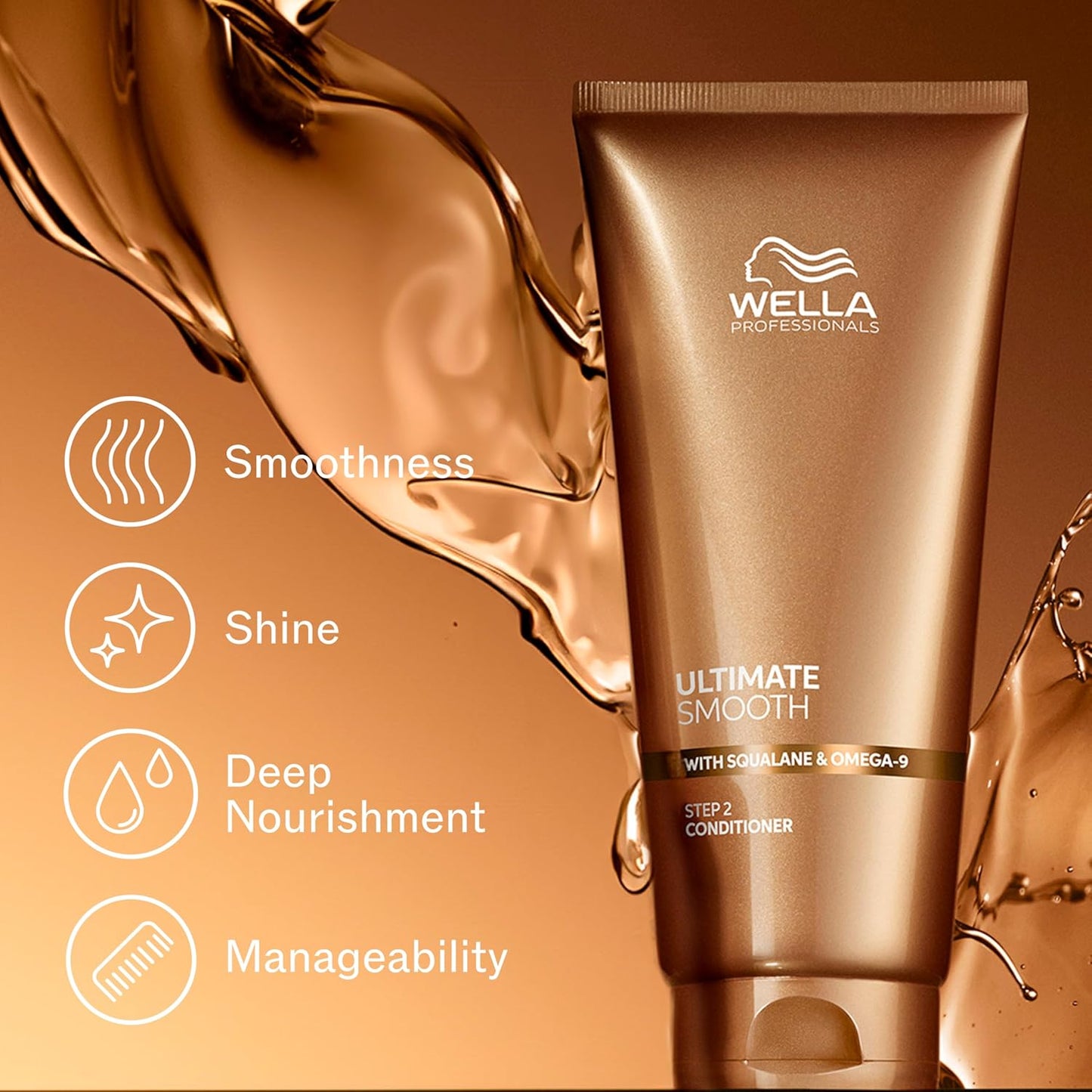 Wella Professionals Ultimate Smooth Shampoo & Conditioner Set | Nourishing for Dry, Dull & Frizzy Hair | 8.4 Fl Oz & 6.7 Fl Oz