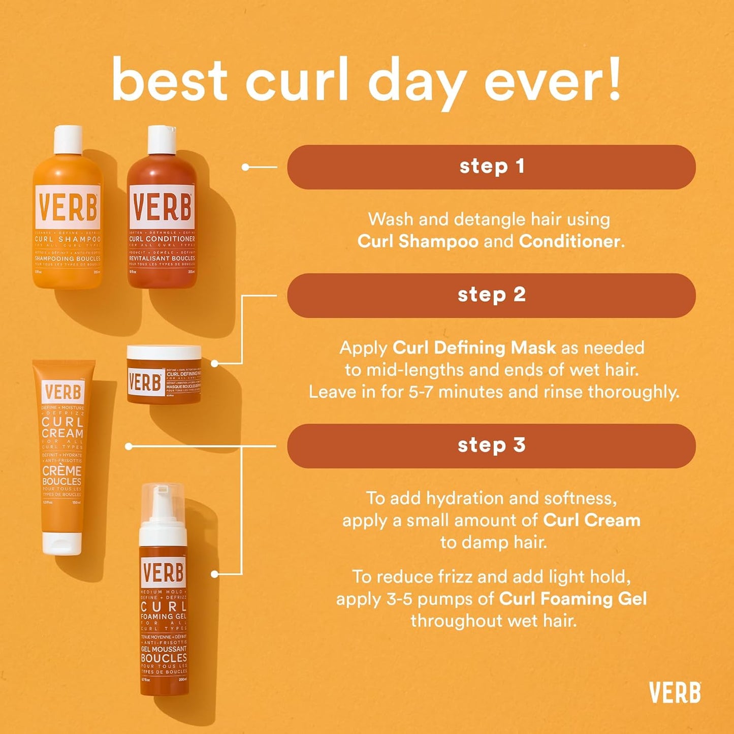 VERB Curl Shampoo - Nourishing Curl Cleanser for All Curl Types - Vegan & Sulfate-Free Formula
