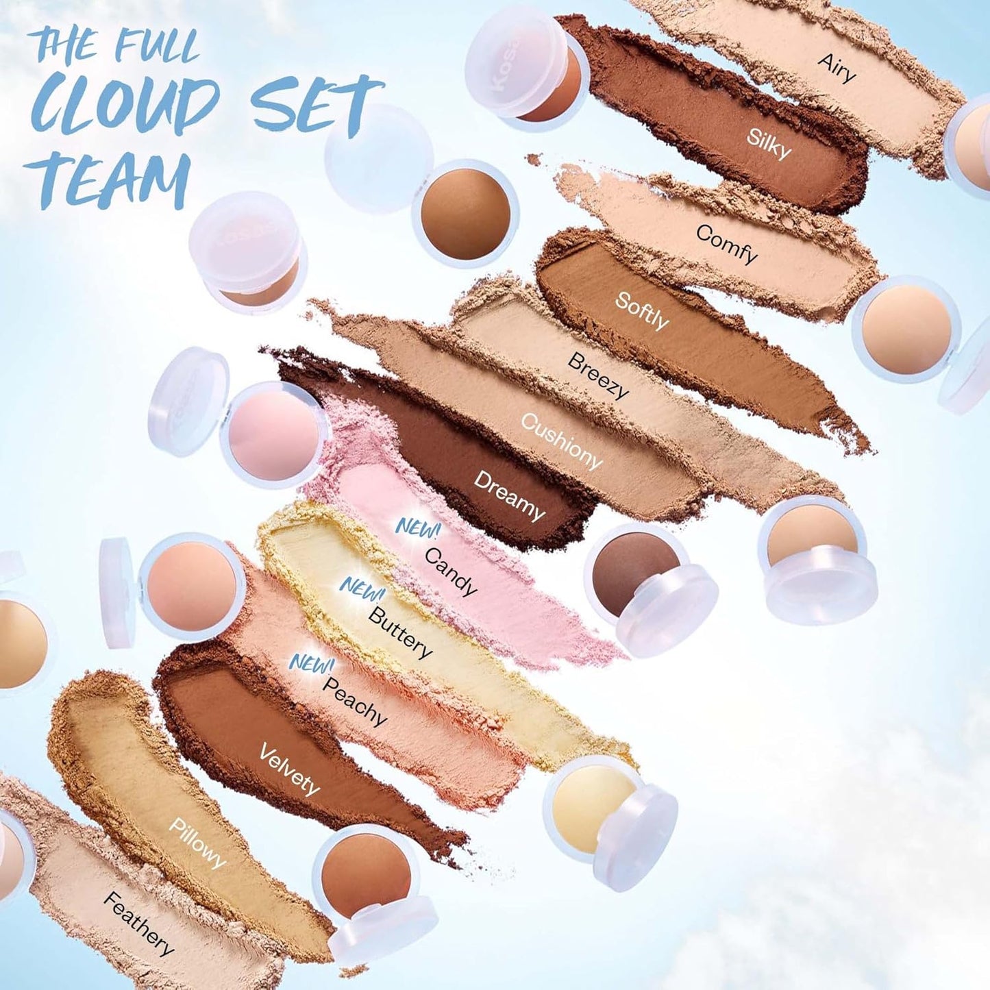 Kosas Cloud Set Pressed Setting Powder - Translucent Shine Control for Soft Matte Finish, Sheer Medium