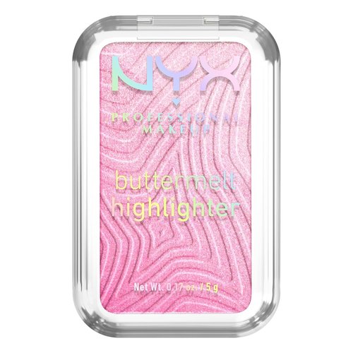 NYX PROFESSIONAL MAKEUP Buttermelt Highlighter - Long-Lasting Powder Highlighter for High Impact Glow | 15 U Butta Werk (Frosty Pink)