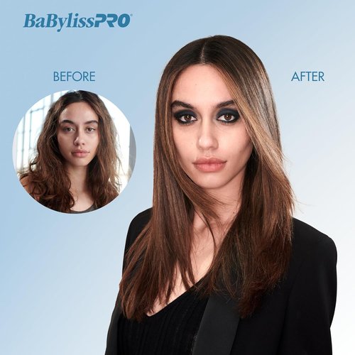 BaBylissPRO Nano Titanium Flat Iron - 1" Curved Styler for Professional Salon Results, All Hair Types