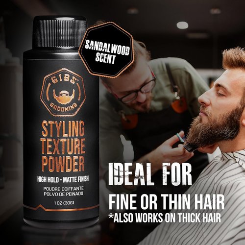 GIBS Grooming - Styling Texture Powder for All Hair Types - High Hold & Matte Finish - 1 oz (30g)