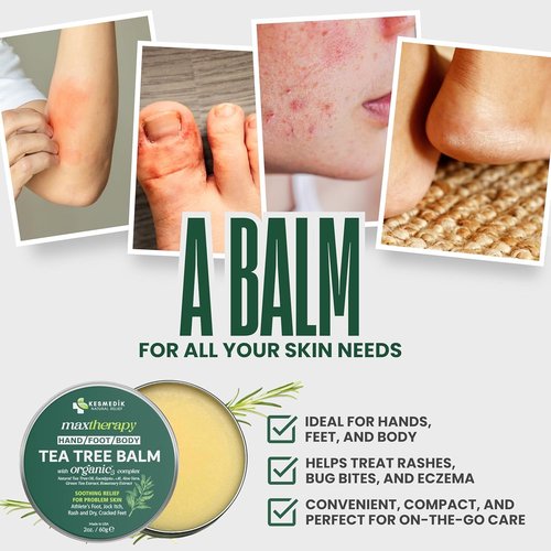 KESMEDIK Tea Tree Oil Balm - Soothes Itching & Rashes | Natural Antifungal Defense for All Ages