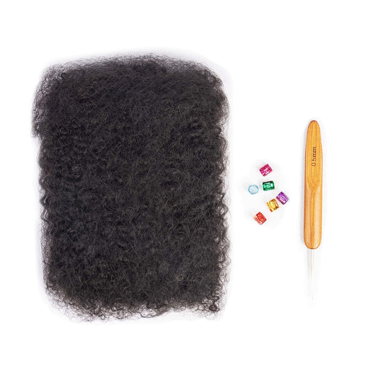 Maytsing Afro Kinkys Bulk 100% Human Virgin Hair - 10inch,1oz/30g,Natural Black - 4C Texture - for Dreadlocks, Loc Repair, Twists, Braids - Can Be Bleached and Dyed to Honey Blond Color