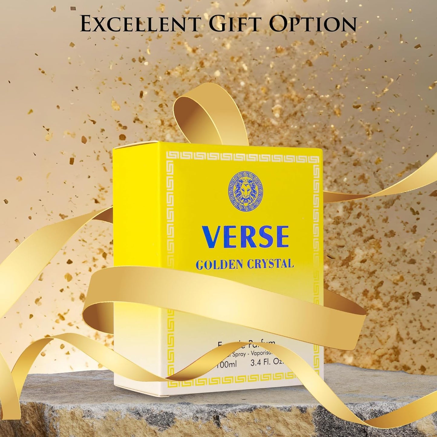 Verse Golden Crystal Eau de Parfum for Women - Floral Fruity Fragrance | 3.4 fl Oz Elegant Bottle