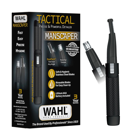 Wahl Manscaper® Dual-Sided Eyebrow & Nose Hair Trimmer for Men - Lithium Battery Powered | Model 3023805