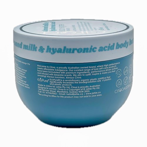 Ciroa Ultra-Hydrating Body Butter - Shea Butter & Glycerin with Almond Milk | 15.8 oz