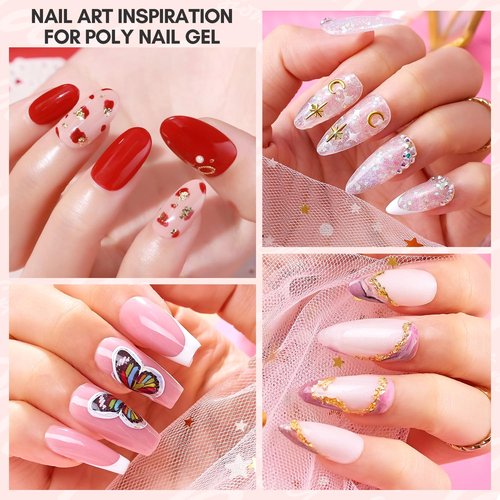 Makartt Hema-Free Poly Nail Gel 50ML Professional Gel Builder for Nails, Light Nude Pink, Nail Extension Color Gels Multifunctional Long-Lasting Easy to Use DIY Home Salon-Peach