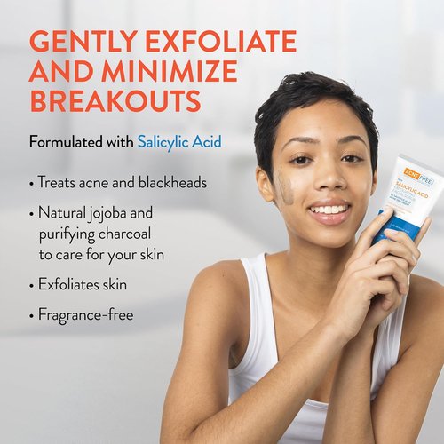 **Acne Free Salicylic Acid Exfoliating Face Scrub - 2% BHA Blackhead Remover & Deep Cleanse, 5 Ounce**