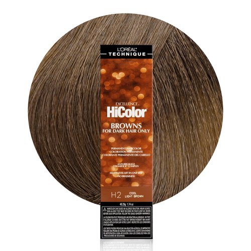 L'Oréal Technique HiColor Browns & Blondes Permanent Hair Color - Lifts Dark Hair in One Step, No Brassiness, Rich, Smooth Creme Formula, Intense, Long-Lasting Color, Hicolor Cool Light Brown