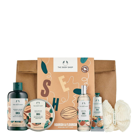 The Body Shop Nourish & Flourish Shea Body Care Gift Set - Vegan 5-Piece Collection