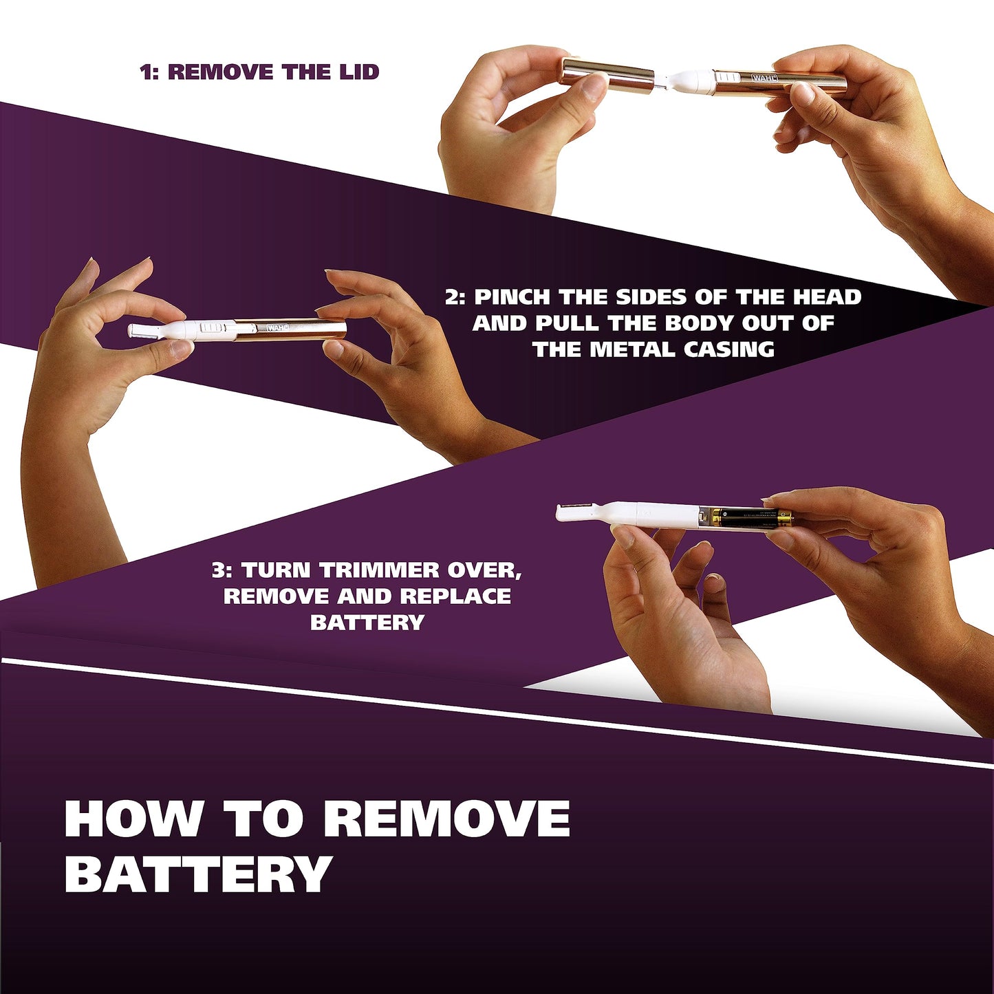 Wahl Clean & Confident Female Battery Pen Trimmer with Rinseable Blades for Hygienic Grooming & Easy Cleaning – for Eyebrows, Facial Hair, Bikini Lines, & Other Detailing – Model 5640-2701