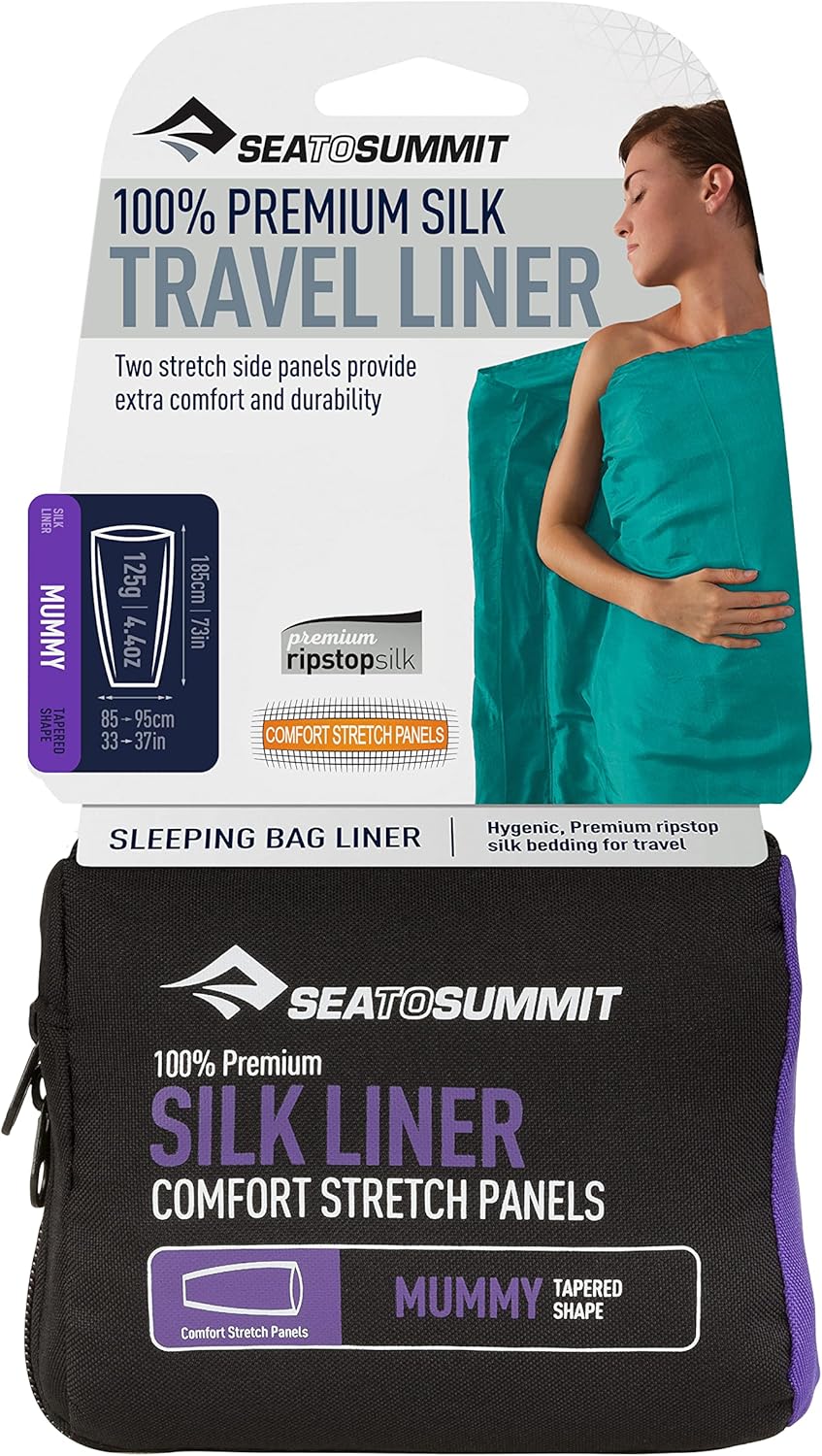 Sea to Summit Premium Silk Sleeping Bag Liner - Lightweight & Compact Travel Accessory
