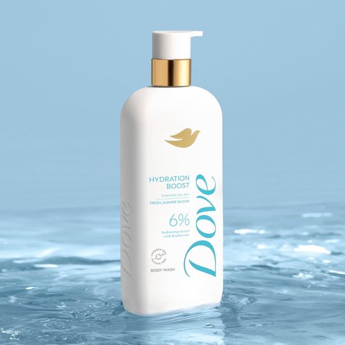 Dove Hydration Boost Serum Body Wash - Deeply Moisturizes Dry Skin with Hyaluronic Acid | 18.5 Fl Oz