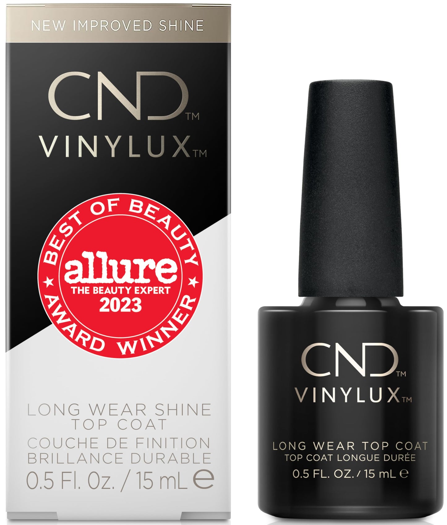 CND Vinylux Long Wear Shine Top Coat, Quick Drying Formula, Easy to Remove, 0.5 Fl Oz