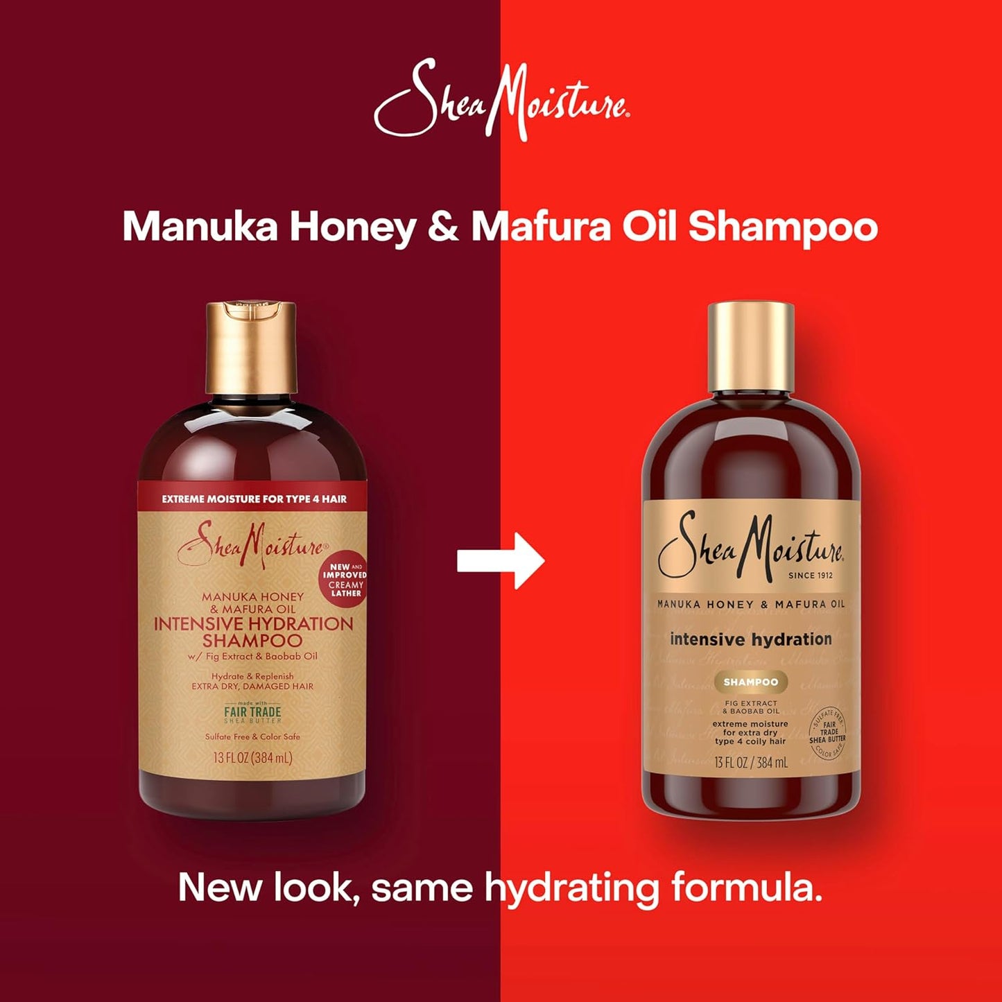Shea Moisture Intensive Hydration Shampoo - Manuka Honey & Mafura Oil for Dry Hair | 13 oz