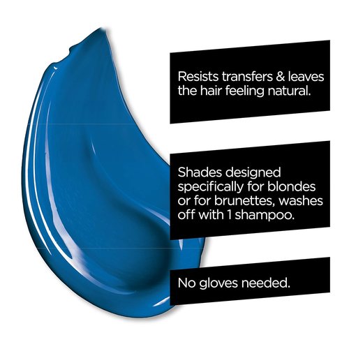 L'Oreal Paris Hair Makeup - Temporary 1-Day Hair Color for Brunettes | Blue 60, 1 Fl Oz
